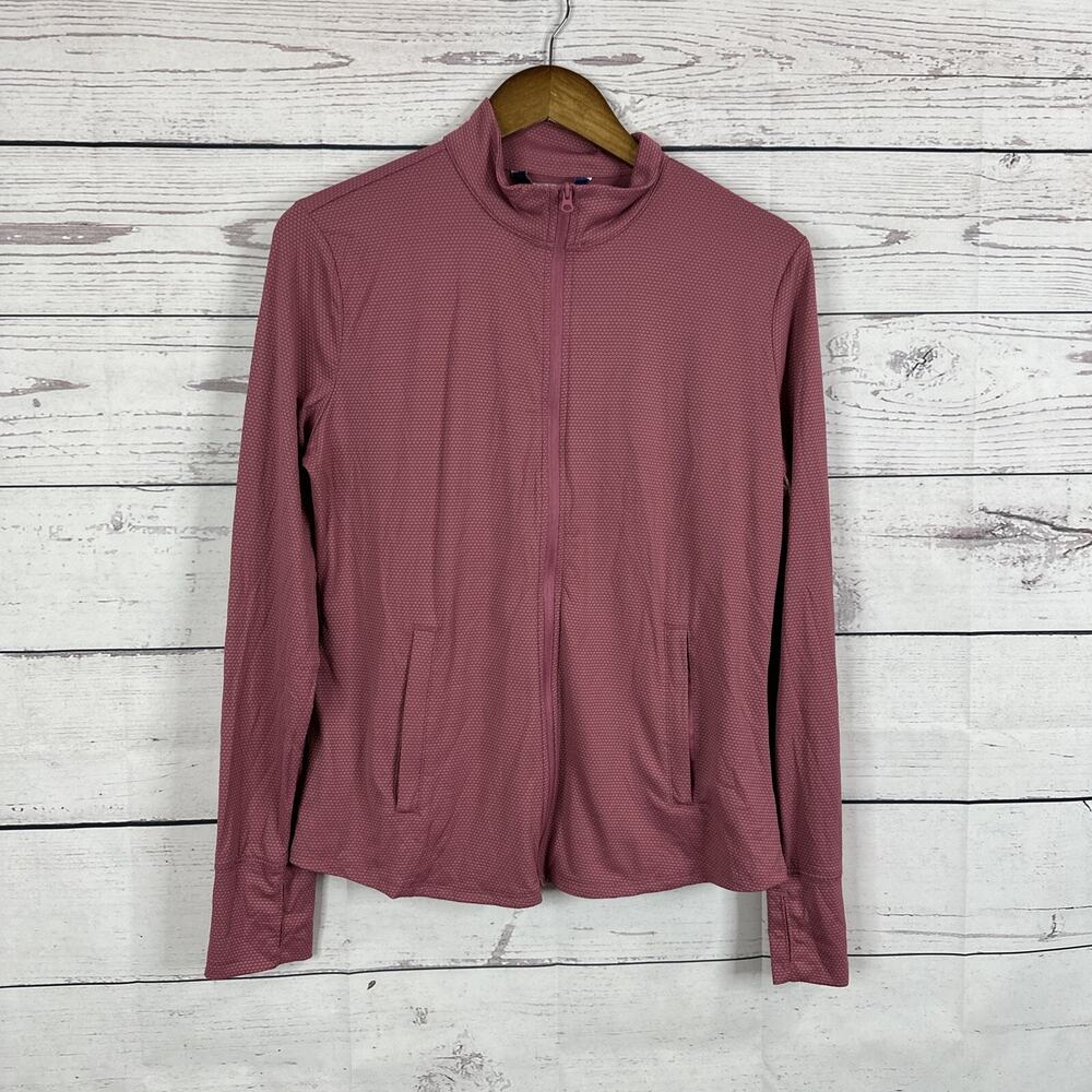 Tommy Bahama Shirt Top Womens Large‎ Pink Golf Full Zip Athletic Stretch Jacket